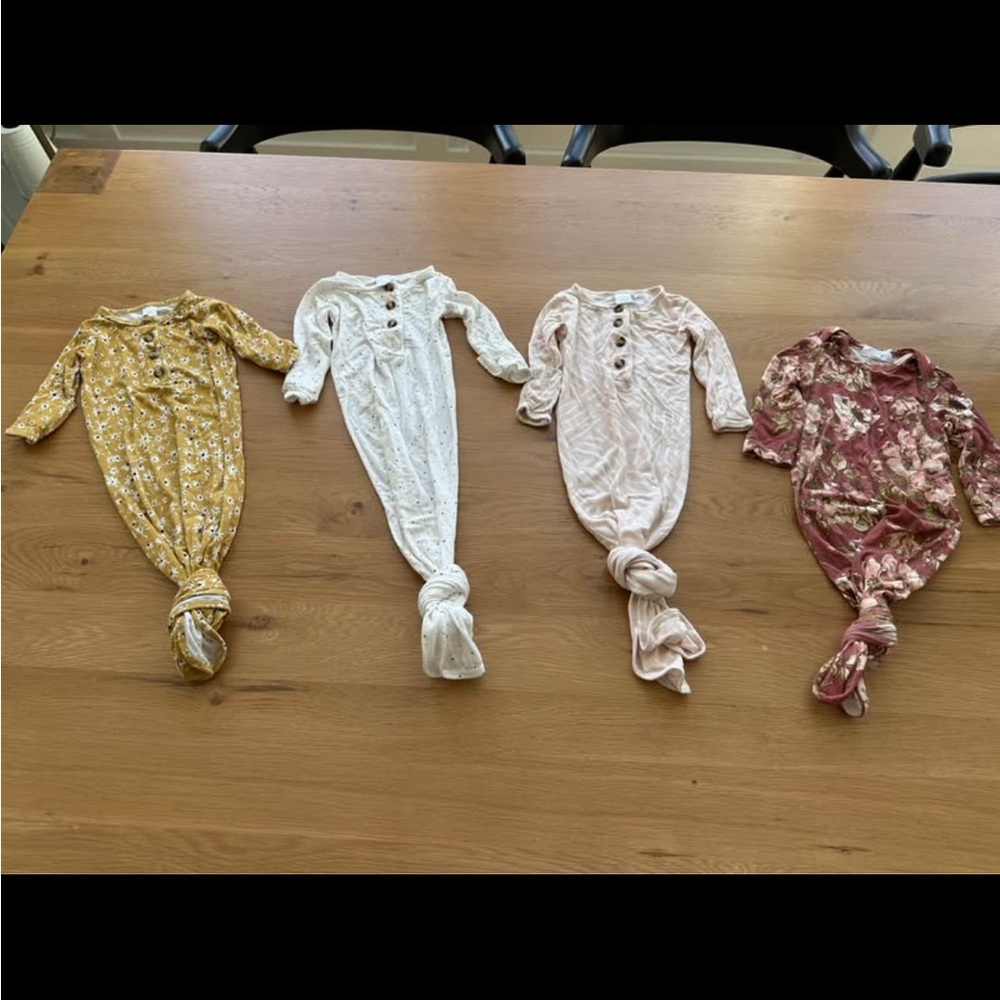 Floral and Solid Kids One Piece Set